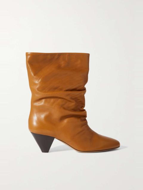 Reachi gathered leather ankle boots