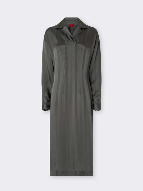 Ferrari Midi dress in jacquard silk blend with Pekin stripes