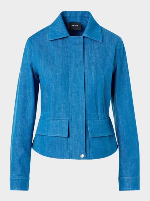 AKRIS Hugh Stretch Denim Cargo Jacket