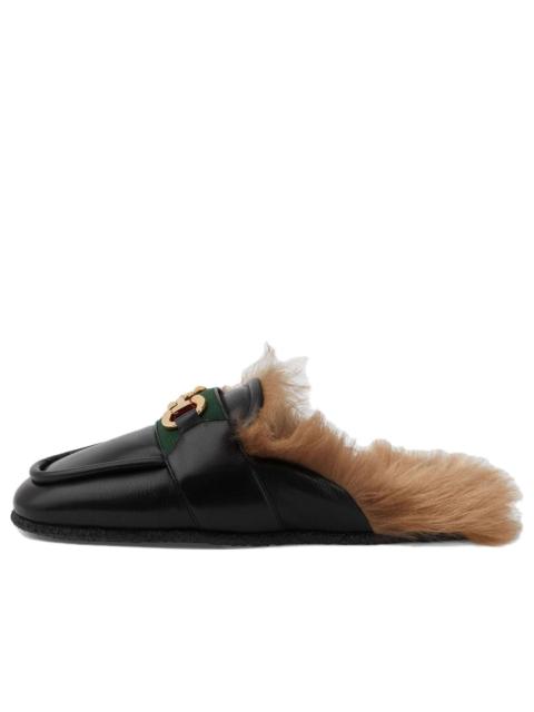 GUCCI Gucci Horsebit Leather Slippers 'Black Brown' 760778-AACON-1158