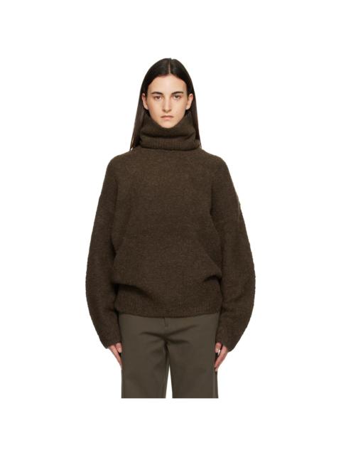 TOTEME Brown Bouclé Turtleneck