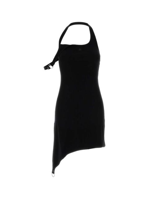 courrèges Black Viscose Blend Dress Exterior: Nylon Abiti