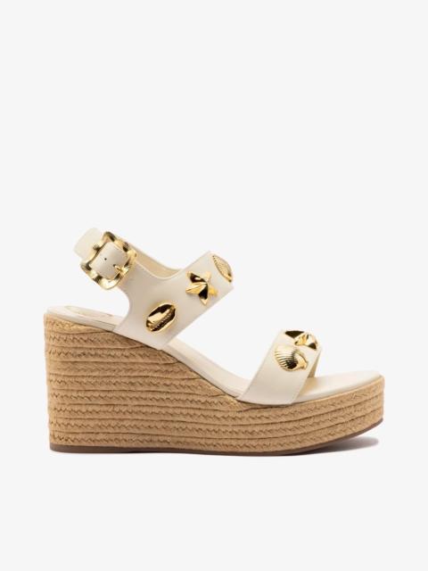 Larroudé Madison Hi Espadrille In Ivory Saffiano