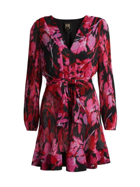 MILLY Women's Liv Floral Pleated Midi-Dress - Black Red