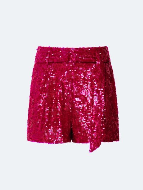 LAPOINTE Sequin Belted Shorts