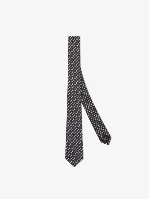 FENDI Black silk tie