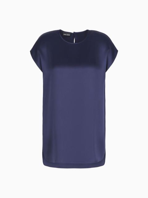 GIORGIO ARMANI Long blouse in silk double satin