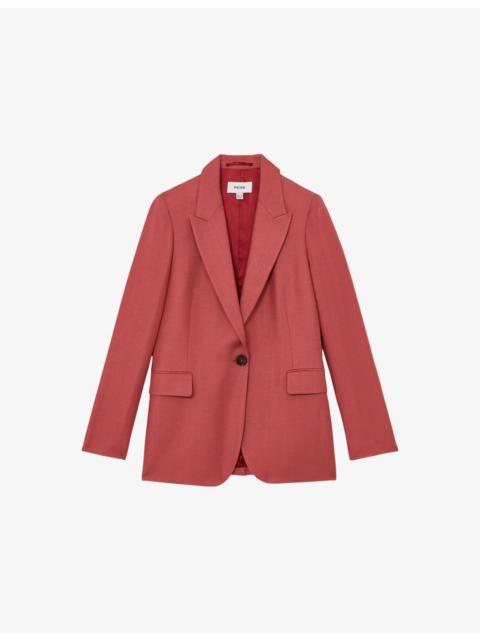REISS Jules Single-Breasted Woven Jacket