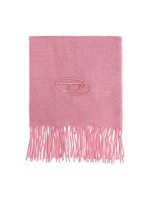 Diesel S-Imon-D embroidered fringed scarf