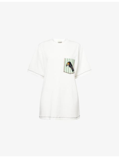 ALÉMAIS Toucan-Tango Pocket Cotton T-Shirt