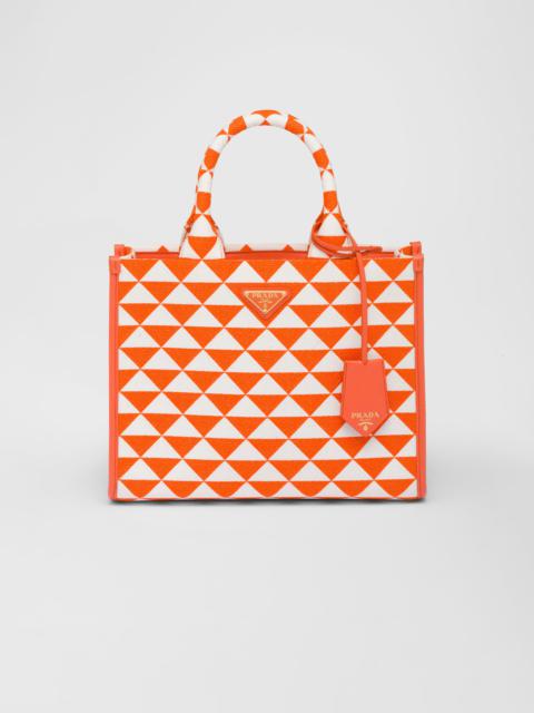 Prada Small Prada Symbole embroidered fabric handbag