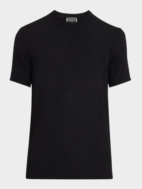 GIORGIO ARMANI Men's Textured Stretch T-Shirt
