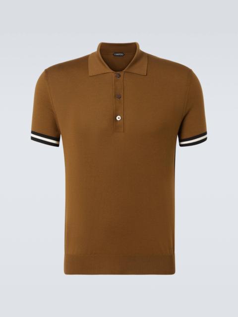 Cotton and silk polo shirt