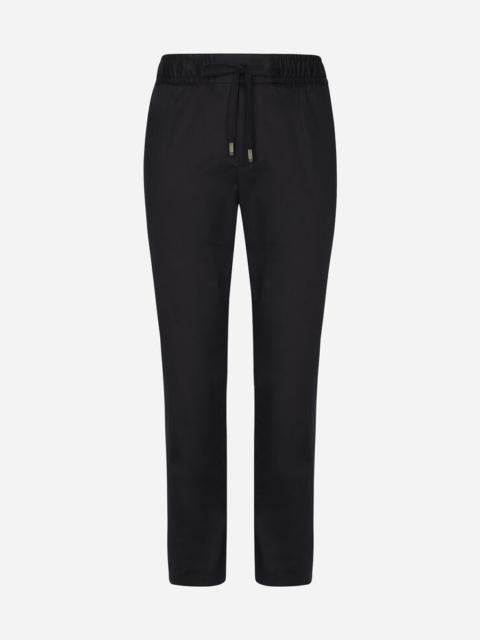 Stretch cotton jogging pants with tag