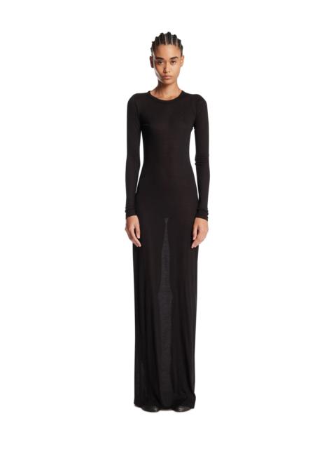 7 For All Mankind Black Fitted Long Dress