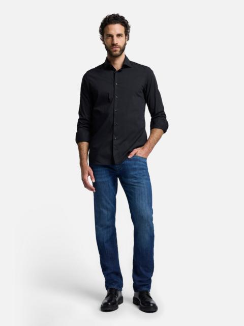 7 For All Mankind Long Sleeve Poplin Shirt in Black
