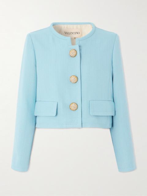 Valentino Cropped Canvas Jacket