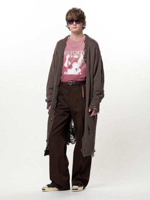 KAMIYA Damaged Low Gauge Long Cardigan