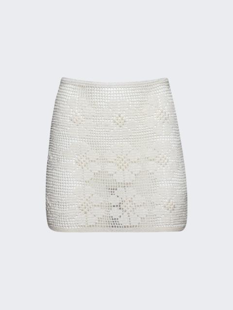 CALLE DEL MAR Daisy Chain Crochet Skirt Natural