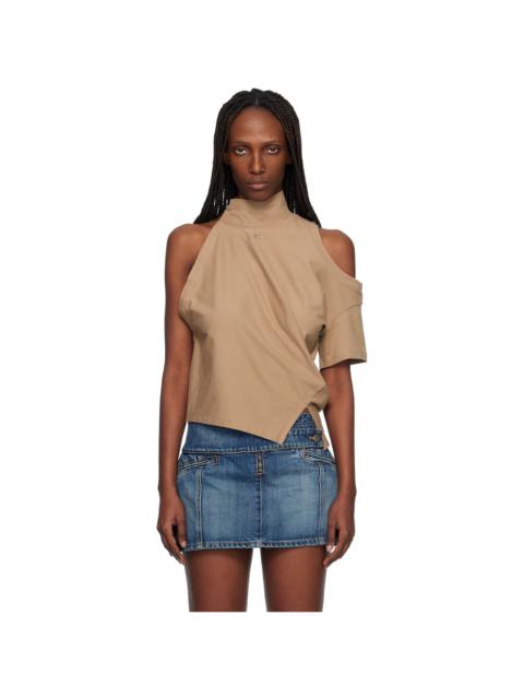 courrèges Beige Twisted Jersey T-shirt