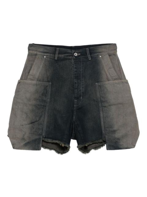 Rick Owens DRKSHDW frayed pocket denim shorts