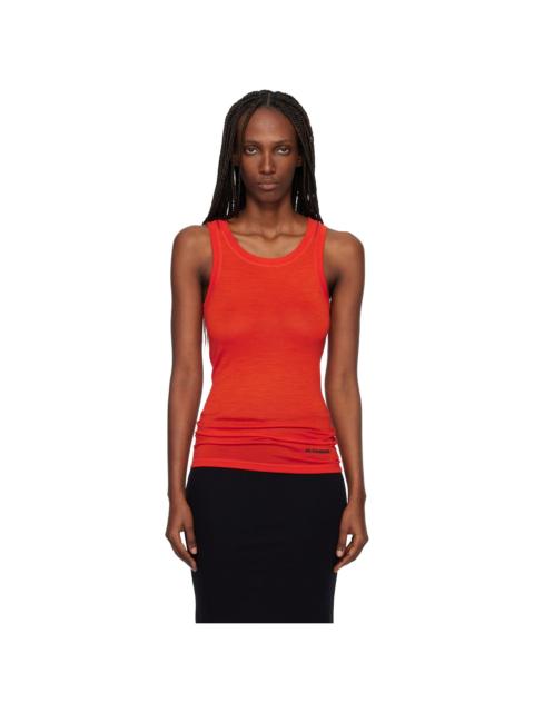 Jil Sander Red Lightweight Technical Wool Jersey Tank Top