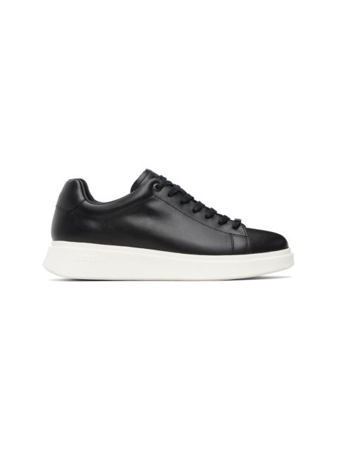 BOSS Black Rubber-Outsole Leather Sneakers
