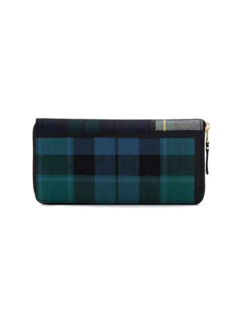 tartan-print wool wallet