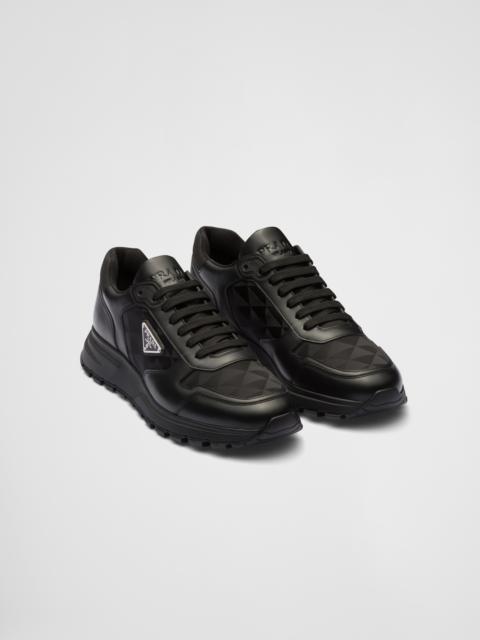 Prada Leather and Re-Nylon high-top sneakers