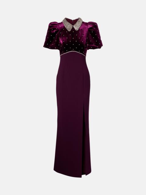 REBECCA VALLANCE Charles embellished velvet gown