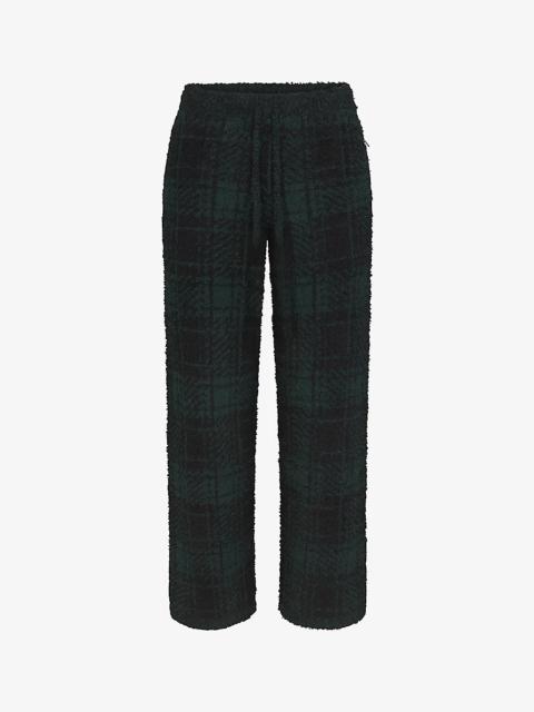 SKIMS Check-print fluffy-knit jogging bottoms