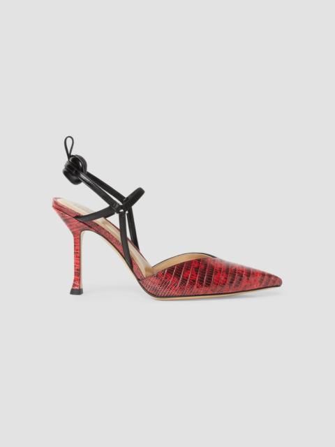 FENDI Women's Very Colibri 95MM Lizard-Embossed Leather Slingback Pumps - Noir Nero