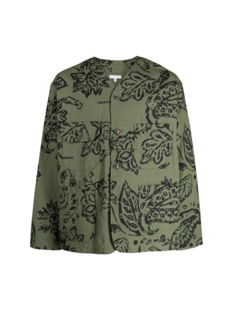 floral-print ripstop shirt jacket