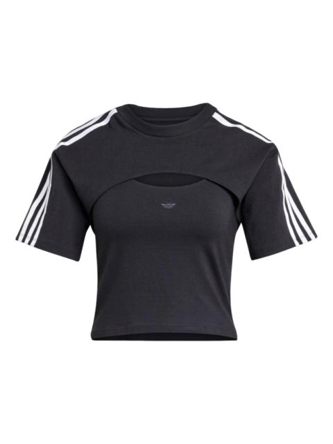 adidas (WMNS) adidas Two-piece Short-Sleeved Top Asia Sizing 'Black' JD0042