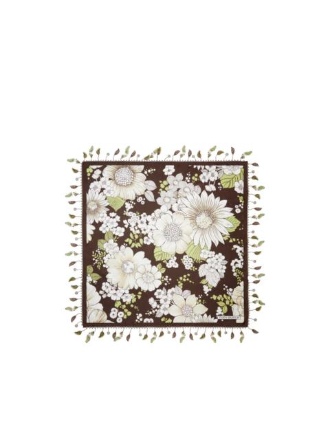 TORY BURCH floral silk square scarf