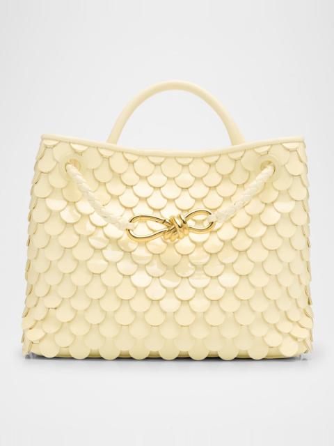Bottega Veneta Andiamo Small Fish Scale Top-Handle Bag