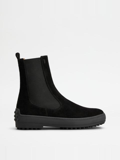 Tod's WINTER GOMMINO ANKLE BOOTS IN SUEDE - BLACK