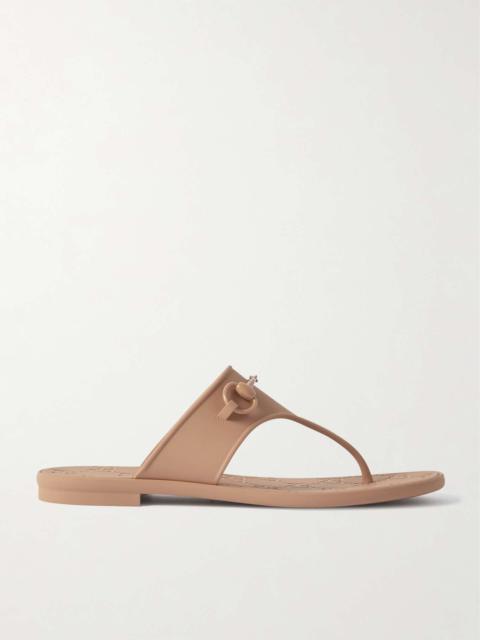 GUCCI Minorca horsebit-embellished rubber flip flops
