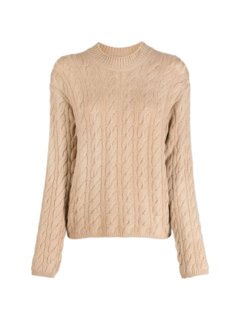 cable-knit drop-shoulder jumper