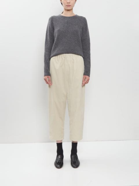 apuntob Cotton Corduroy Tapered Cropped Pants — Milk