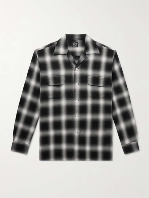 orSlow Convertible-Collar Checked Cotton-Blend Flannel Shirt