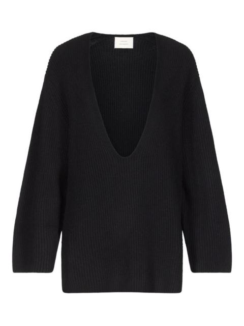 Loulou de Saison Gabe ribbed u-neck sweater