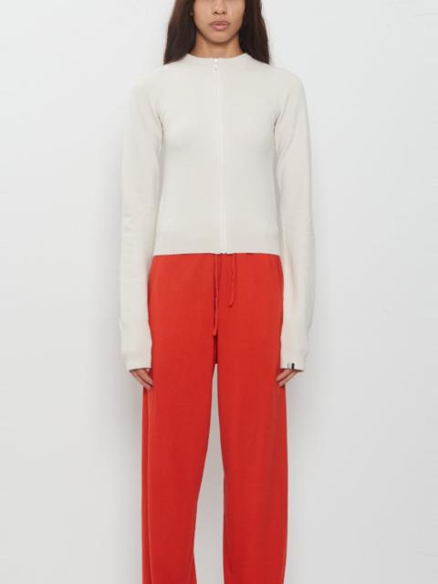 extreme cashmere n°494 Tangerine Zip-Up Cardigan — Bone