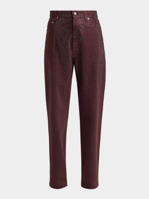 Golden Goose Journey Gradient Crystal Straight-Leg Jeans