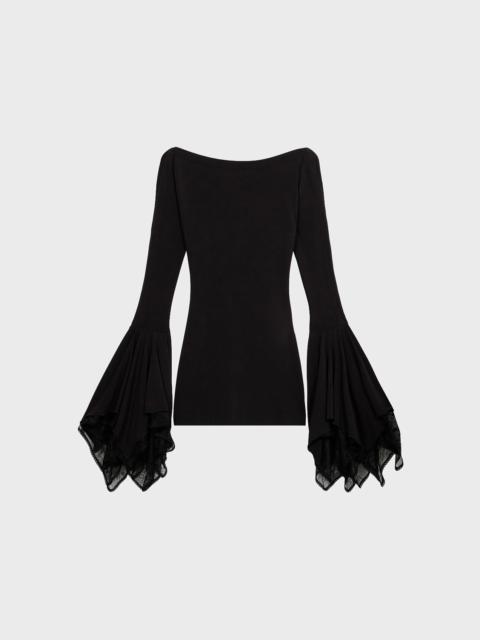 Blumarine SHORT JERSEY DRESS WITH LACE RUFFLES