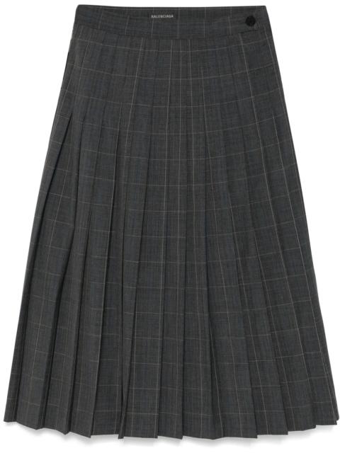 BALENCIAGA Checked Midi Skirt