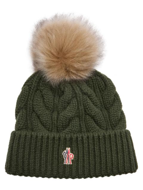 Moncler Moncler Pompom Cable-knit Wool-blend Beanie