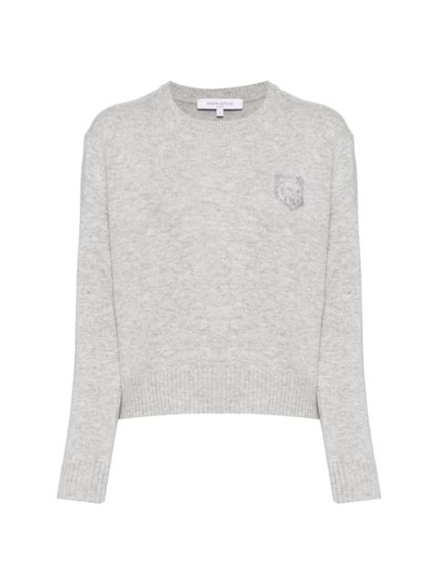 Maison Kitsuné bold fox head embroidered cropped jumper