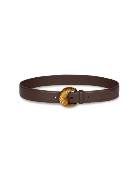 Paisley-buckle leather belt