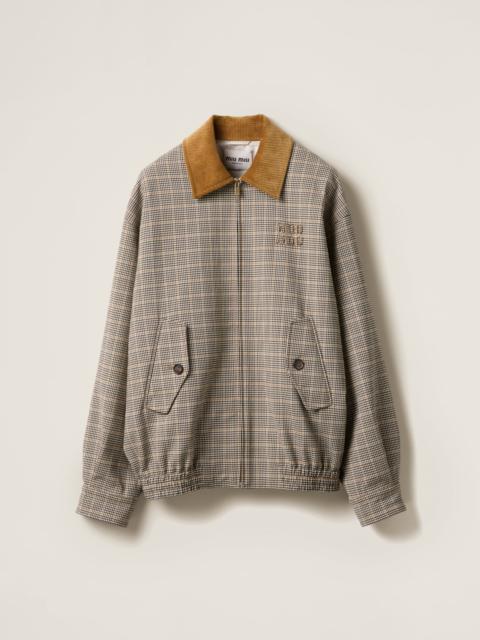 Miu Miu Checked double weave blouson jacket